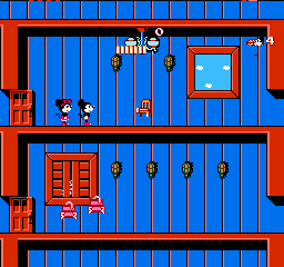 
Mickey Mousecapade | NES | gameplay screenshot | Data by MobyGames.com