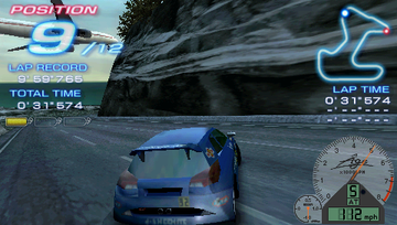 Ridge Racer | PSP | gameplay screenshot | region=North America | source-country= | zypher-v2 | moby-9071d380c579 | Data by MobyGames.com