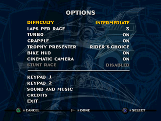 Jet Moto | PlayStation | gameplay screenshot | region=North America | source-country= | zypher-v2 | moby-a9999167a535 | Data by MobyGames.com