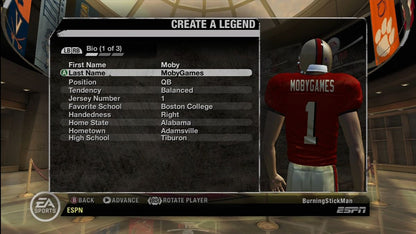NCAA Football 08 | Xbox 360 | gameplay screenshot | region=North America | source-country= | zypher-v2 | moby-595713bd36e1 | Data by MobyGames.com
