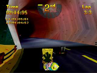 Nicktoons Racing | PlayStation | gameplay screenshot | Data by MobyGames.com