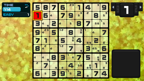 Go! Sudoku | PSP | gameplay screenshot | region=North America | source-country= | zypher-v2 | moby-7f9a1c3d9eda | Data by MobyGames.com