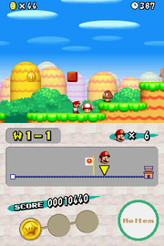 New Super Mario Bros. | Nintendo DS | gameplay screenshot | region=North America | source-country= | zypher-v2 | moby-e9a6453255a5 | Data by MobyGames.com