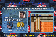 Mat Hoffman's Pro BMX | Game Boy Advance | gameplay screenshot | region=North America | source-country= | zypher-v2 | moby-1a2265f11ea2 | Data by MobyGames.com
