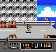 
Town & Country Surf Designs: Wood & Water Rage | NES | gameplay screenshot | Data by MobyGames.com