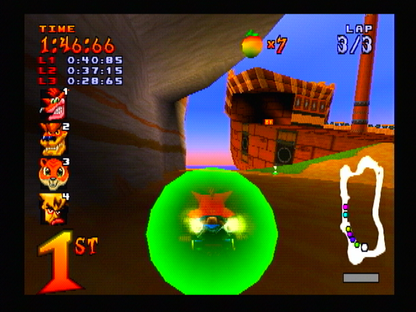 CTR: Crash Team Racing | PlayStation | gameplay screenshot | region=North America | source-country= | zypher-v2 | moby-1fa48dd5963e | Data by MobyGames.com