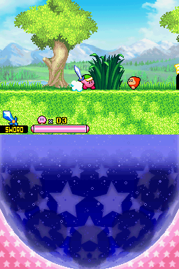 Kirby: Squeak Squad | Nintendo DS | gameplay screenshot | region=North America | source-country= | zypher-v2 | moby-203a27d1bc8c | Data by MobyGames.com