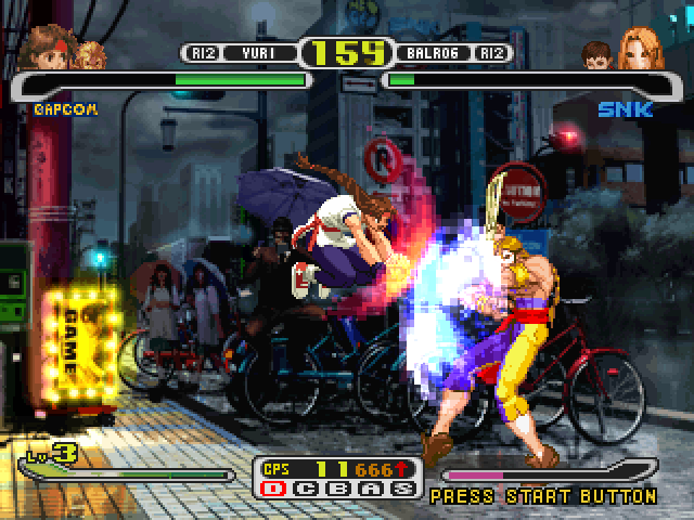 Capcom vs. SNK Pro | PlayStation | gameplay screenshot | Data by MobyGames.com