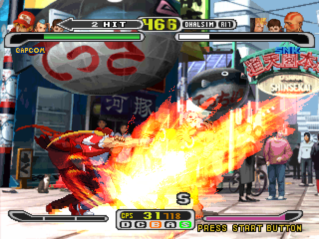 
Capcom vs. SNK Pro | PlayStation | gameplay screenshot | Data by MobyGames.com