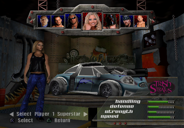 WWE Crush Hour | PlayStation 2 | gameplay screenshot | Region: North America | source-country= | Data by MobyGames.com