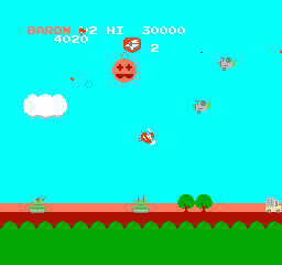 
Sky Kid | NES | gameplay screenshot | Data by MobyGames.com