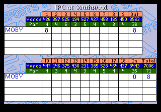 
PGA Tour Golf II | Genesis | gameplay screenshot | Data by MobyGames.com