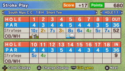 Hot Shots Golf: Open Tee | PSP | gameplay screenshot | region=North America | source-country= | zypher-v2 | moby-311e3a59399e | Data by MobyGames.com