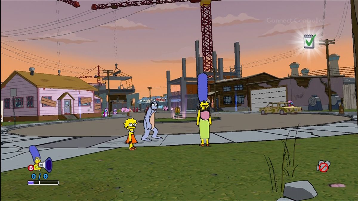 The Simpsons Game | Xbox 360 | gameplay screenshot | Region: North America | source-country= | Data by MobyGames.com