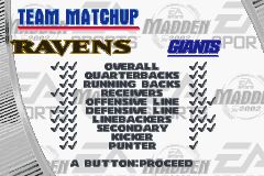 Madden NFL 2002 | Game Boy Advance | gameplay screenshot | region=North America | source-country= | zypher-v2 | moby-21c46432d402 | Data by MobyGames.com