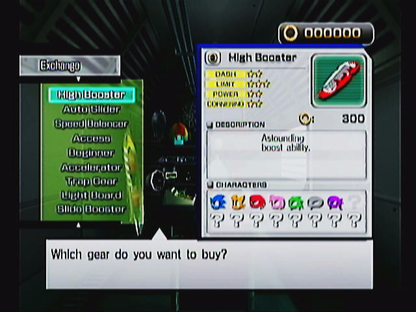 Sonic Riders | GameCube | gameplay screenshot | region=North America | source-country= | zypher-v2 | moby-53089cc26dd6 | Data by MobyGames.com
