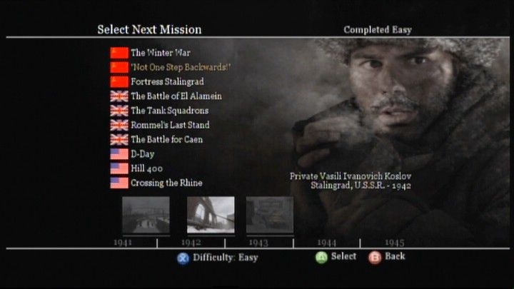 
Call of Duty 2 | Xbox 360 | gameplay screenshot | Region: North America | source-country= | Data by MobyGames.com
