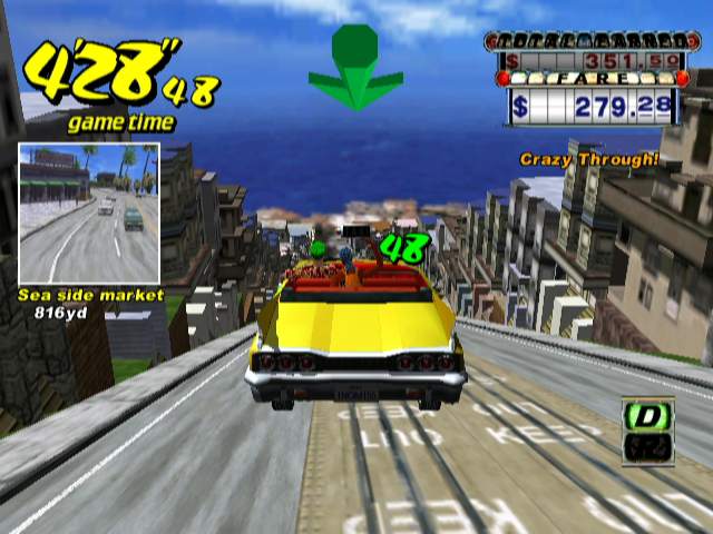 Crazy Taxi | GameCube | gameplay screenshot | Data by MobyGames.com