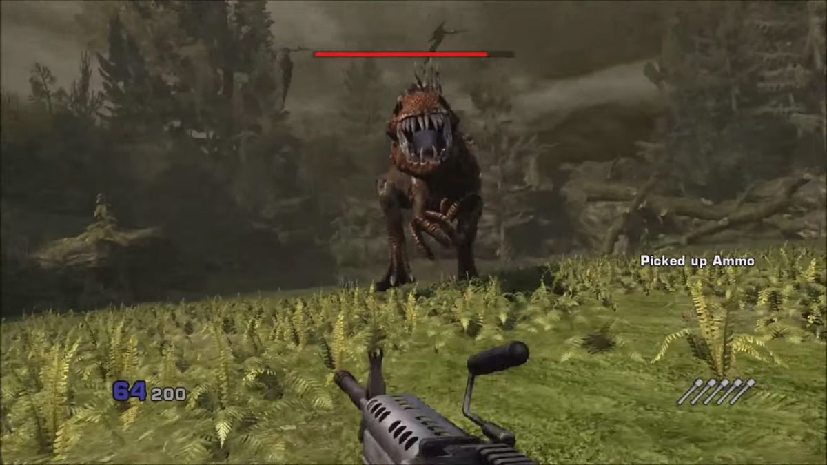 
Jurassic: The Hunted | Xbox 360 | gameplay screenshot | Region: North America | source-country= | Data by MobyGames.com