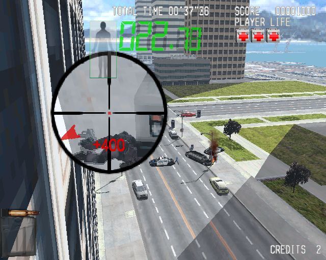 Silent Scope | PlayStation 2 | gameplay screenshot | region=North America | source-country= | zypher-v2 | moby-d030e6792145 | Data by MobyGames.com