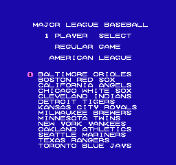 
Major League Baseball | NES | gameplay screenshot | Data by MobyGames.com