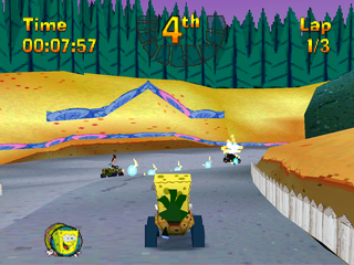 Nicktoons Racing | PlayStation | gameplay screenshot | Data by MobyGames.com
