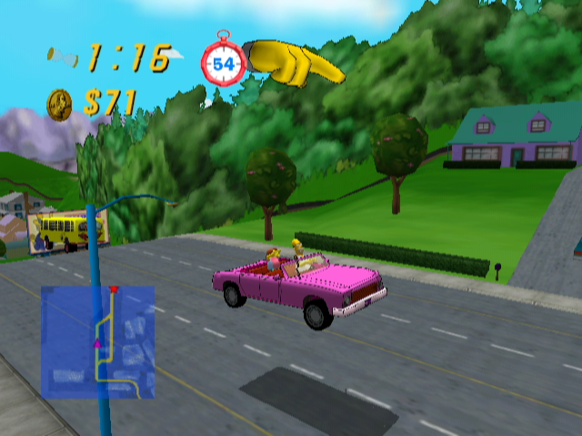 
The Simpsons: Road Rage | GameCube | gameplay screenshot | Data by MobyGames.com