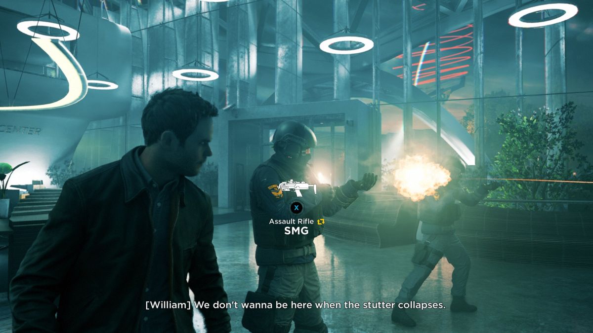 
Quantum Break | Xbox One | gameplay screenshot | Region: North America | source-country= | Data by MobyGames.com