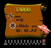 
Taboo: The Sixth Sense | NES | gameplay screenshot | Data by MobyGames.com