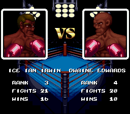 
Riddick Bowe Boxing | SNES | gameplay screenshot | Data by MobyGames.com