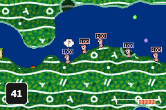 
Worms World Party | Game Boy Advance | gameplay screenshot | Region: North America | source-country= | Data by MobyGames.com