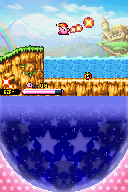 Kirby: Squeak Squad | Nintendo DS | gameplay screenshot | region=North America | source-country= | zypher-v2 | moby-c552b4f26c73 | Data by MobyGames.com