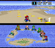
Super Mario Kart | SNES | gameplay screenshot | Data by MobyGames.com