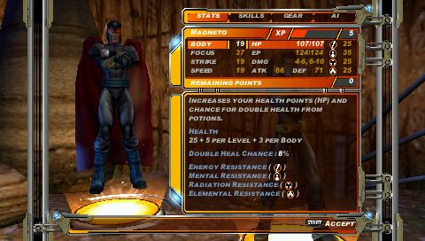 X-Men: Legends II - Rise of Apocalypse | PSP | gameplay screenshot | Region: North America | source-country= | Data by MobyGames.com