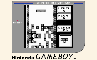 
Tetris | Game Boy | gameplay screenshot | Region: North America | source-country= | Data by MobyGames.com