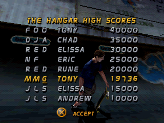 
Tony Hawk's Pro Skater 2 | PlayStation | gameplay screenshot | Region: North America | source-country= | Data by MobyGames.com