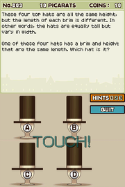
Professor Layton and the Curious Village | Nintendo DS | gameplay screenshot | Data by MobyGames.com