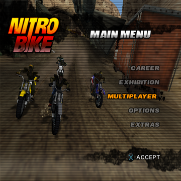 Nitrobike | PlayStation 2 | gameplay screenshot | region=North America | source-country= | zypher-v2 | moby-f50d07ad20c1 | Data by MobyGames.com
