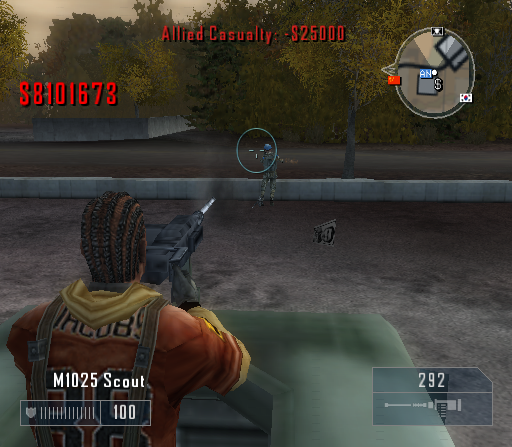 
Mercenaries: Playground of Destruction | PlayStation 2 | gameplay screenshot | Data by MobyGames.com