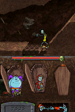 
Teenage Zombies: "Invasion of the Alien Brain Thingys" | Nintendo DS | gameplay screenshot | Data by MobyGames.com