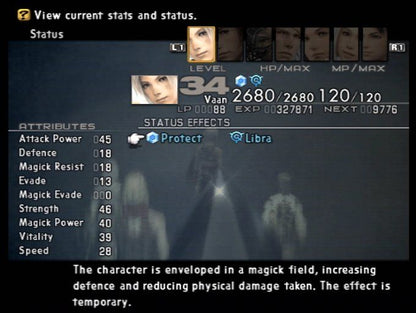 Final Fantasy XII | PlayStation 2 | gameplay screenshot | region=North America | edition=steelbook | source-country= | zypher-v2 | moby-595b73b591cd | Data by MobyGames.com