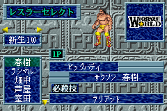 
Fire Pro Wrestling | Game Boy Advance | gameplay screenshot | Data by MobyGames.com