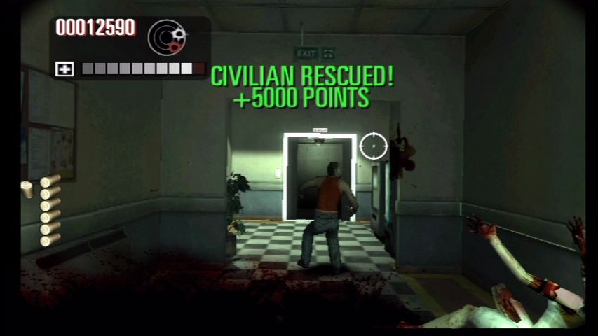 The House of the Dead: Overkill | Wii | gameplay screenshot | region=North America | source-country= | zypher-v2 | moby-455bbb9a0203 | Data by MobyGames.com