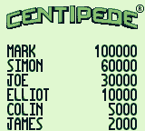 
Arcade Classic 2: Centipede / Millipede | Game Boy | gameplay screenshot | Data by MobyGames.com