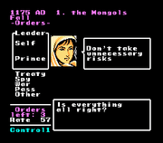 
Genghis Khan | NES | gameplay screenshot | Data by MobyGames.com