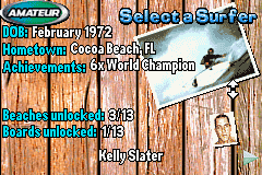 Kelly Slater's Pro Surfer | Game Boy Advance | gameplay screenshot | Data by MobyGames.com