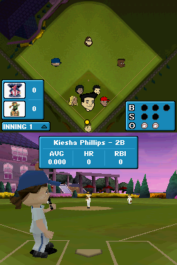 Backyard Baseball '09 | Nintendo DS | gameplay screenshot | Region: North America | source-country= | Data by MobyGames.com