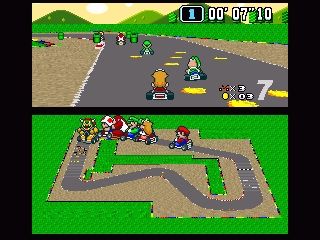 
Super Mario Kart | SNES | gameplay screenshot | Data by MobyGames.com