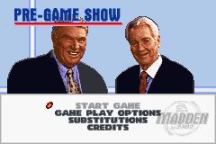 Madden NFL 2002 | Game Boy Advance | gameplay screenshot | region=North America | source-country= | zypher-v2 | moby-dbdde8dbf2f1 | Data by MobyGames.com
