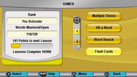My Spanish Coach | PSP | gameplay screenshot | region=North America | source-country= | zypher-v2 | moby-52ebf3fbfae2 | Data by MobyGames.com